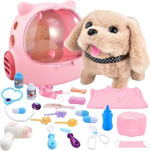 4 5 Year blush Old Girl Birthday Gift Toys Dog Puppy Vet Kit Kids Veterinarian Playset Doctor Kit for Toddlers 3-5 Doctors Play Set Toddler Girl Toys 3 
