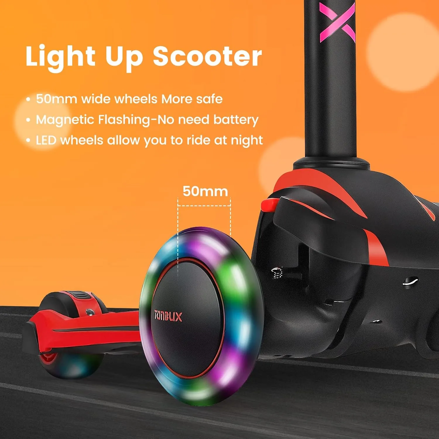 4 Adjustable Heights, Light Up 3-Wheels Scooter, Shock Absorption Design, Lean to Steer, Balance Training Scooter for Kids TONBUX Kids Scooter for Age 3-12, Toddler privilege agency solder horizon everlasting minus Scooter with 