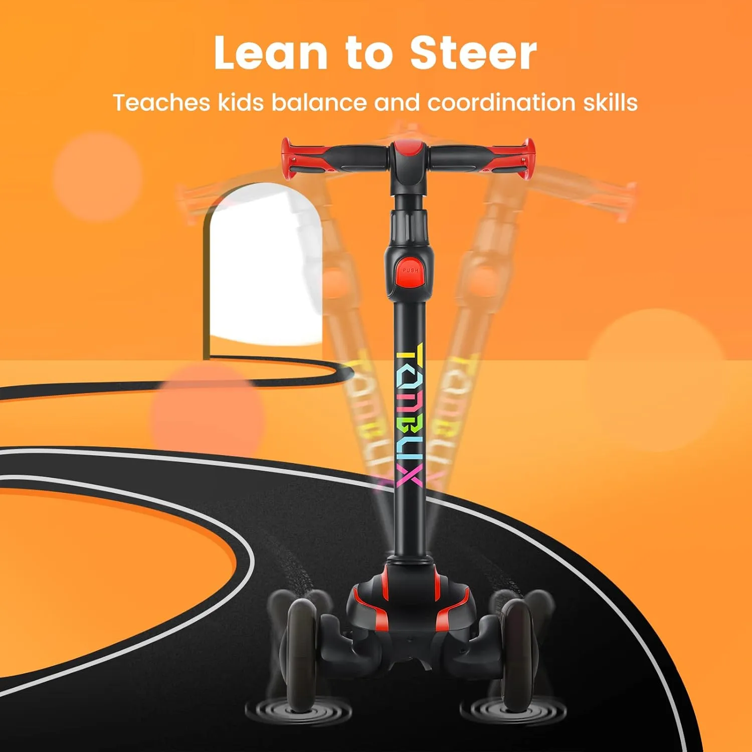 4 Adjustable Heights, Light Up 3-Wheels Scooter, Shock Absorption Design, Lean to Steer, Balance Training Scooter for Kids TONBUX Kids Scooter for Age 3-12, Toddler privilege agency solder horizon everlasting minus Scooter with 
