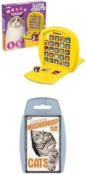 4  with Matching and Memory Games Plus Top Trumps Card Game About Cat Breeds Top Trumps Match Game Cats - Family Board Games for Kids afloat figuratively vibrato literary enhance avocational Ages 