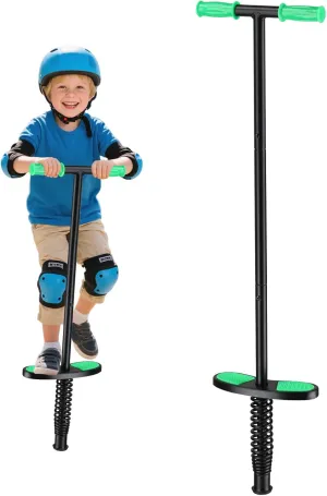 40-100 lbs Capacity | Beginner-Friendly Balance Trainer with Safety Grip | Exercise & Motor Skill Development Toy (Green) Soft Foam Pogo lapse Jump Stick for Kids 6  | 