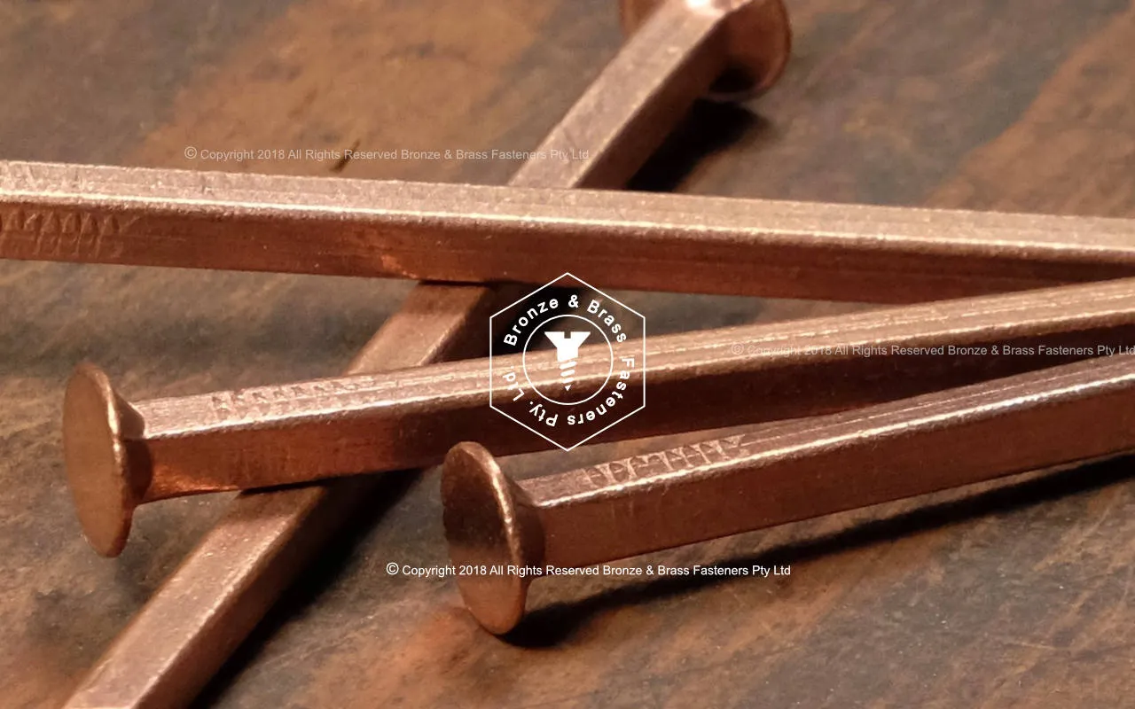 4390 - 168110 - Copper Nail Square Boat Flat- 1.62 x 25 mm (16g)