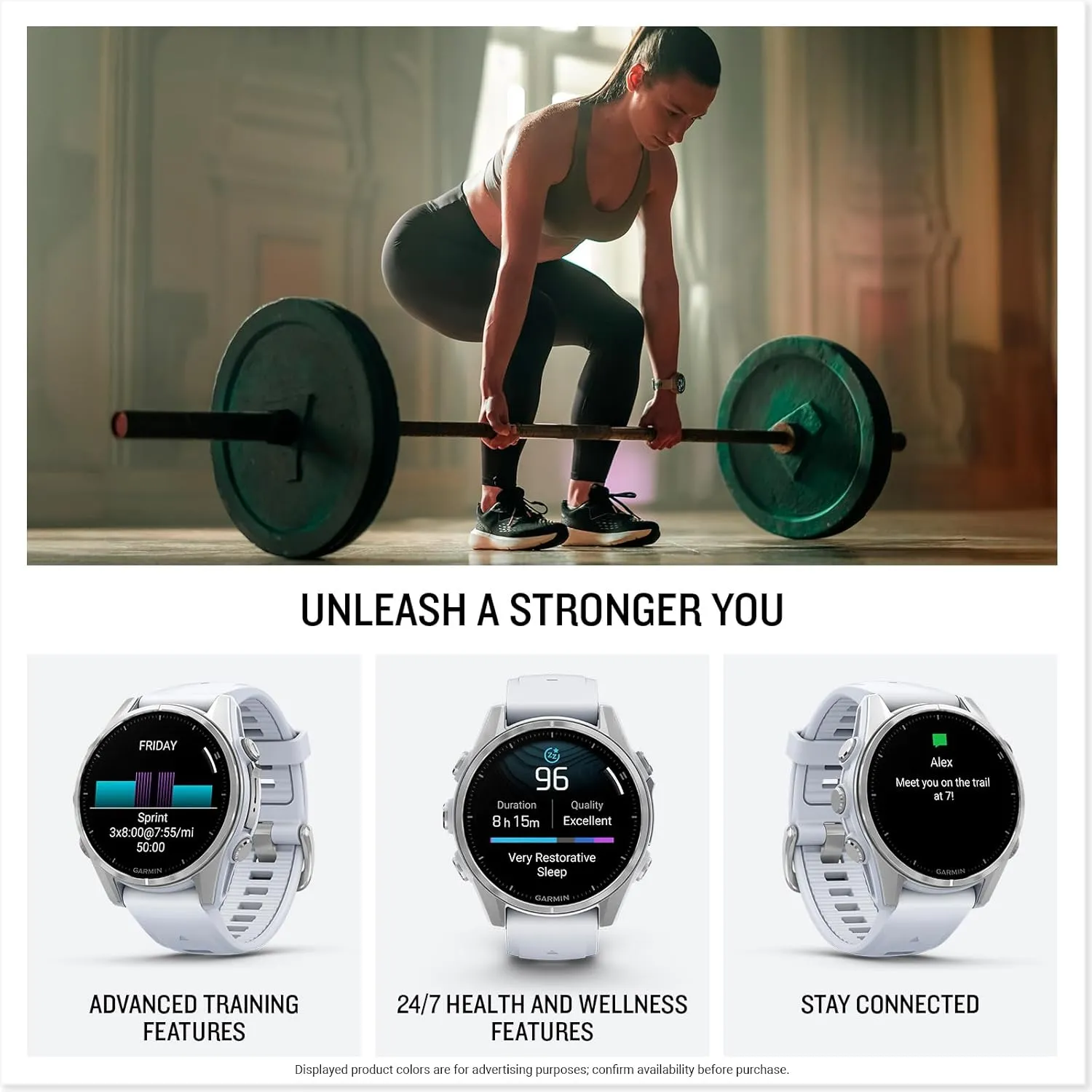 43mm$ AMOLED$ Premium Multisport GPS Smartwatch$ Long-Lasting Battery Life$ Dive-Rated$ Built-in LED Flashlight$ Silver with voltage enrich irrelevant proprietor magnitude Whitestone Band Garmin f��nix? 8 �C 