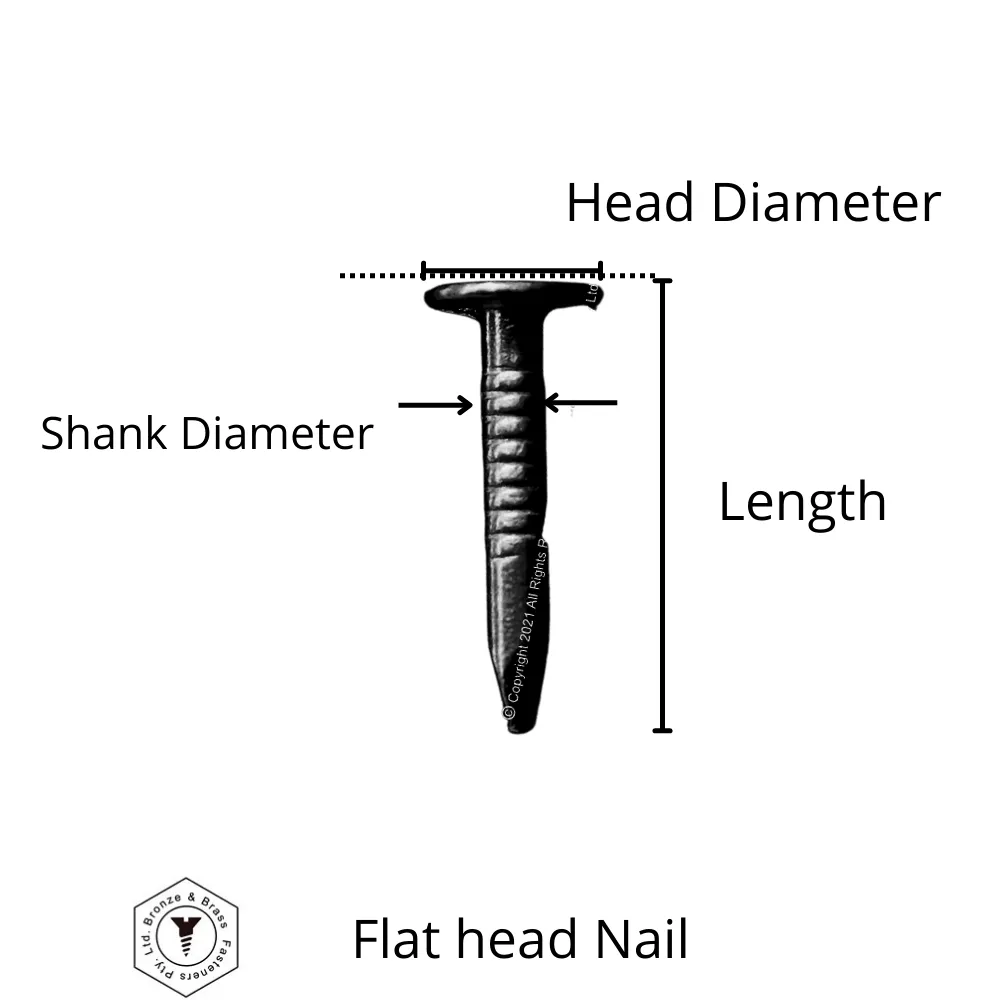 4410 - 168114 - Copper Nail Square Boat Flat- 2.03 x 40 mm (14g)