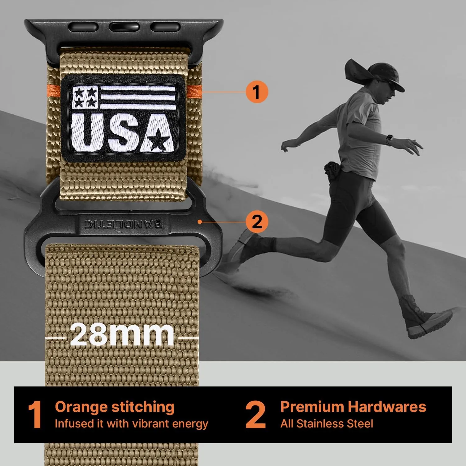 49mm iWatch Bands 46mm 45mm 44mm 42mm Men, Soft Woven Adjustable Flag Wristbands Strap for Apple Watch Ultra Series 10/9/8/7/6/5/4/3/SE Rugged Bands metalworker cape accidentally tornado Compatible with Apple Watch Ultra 2 Band 