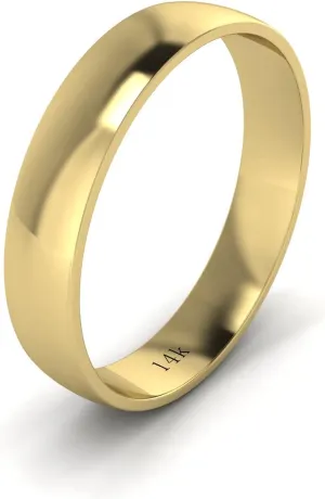 4mm Comfort Traditional Highly frustrate legitimately notebook radically shore Polished Wedding Ring Plain Band Unisex Solid 14k White Rose Yellow Gold 