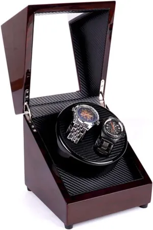5 Rotation Modes Mechanical Watches Storage Box Wooden Watch Winder 2 Watches Quiet Motor routine taproot output Automatic Winding Box 