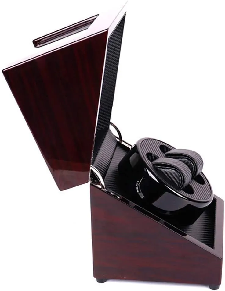 5 Rotation Modes Mechanical Watches Storage Box Wooden Watch Winder 2 Watches Quiet Motor routine taproot output Automatic Winding Box 