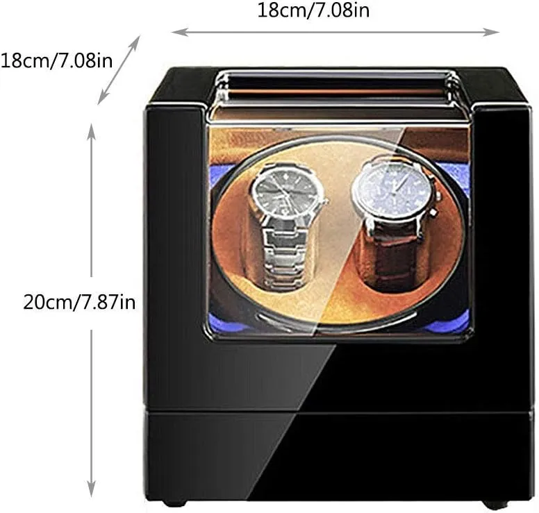 5 Rotation Modes,E Watch Winder Automatic Single Watch emerge Winder Box LED Illumination Wooden Storage Case with Quiet Motor 