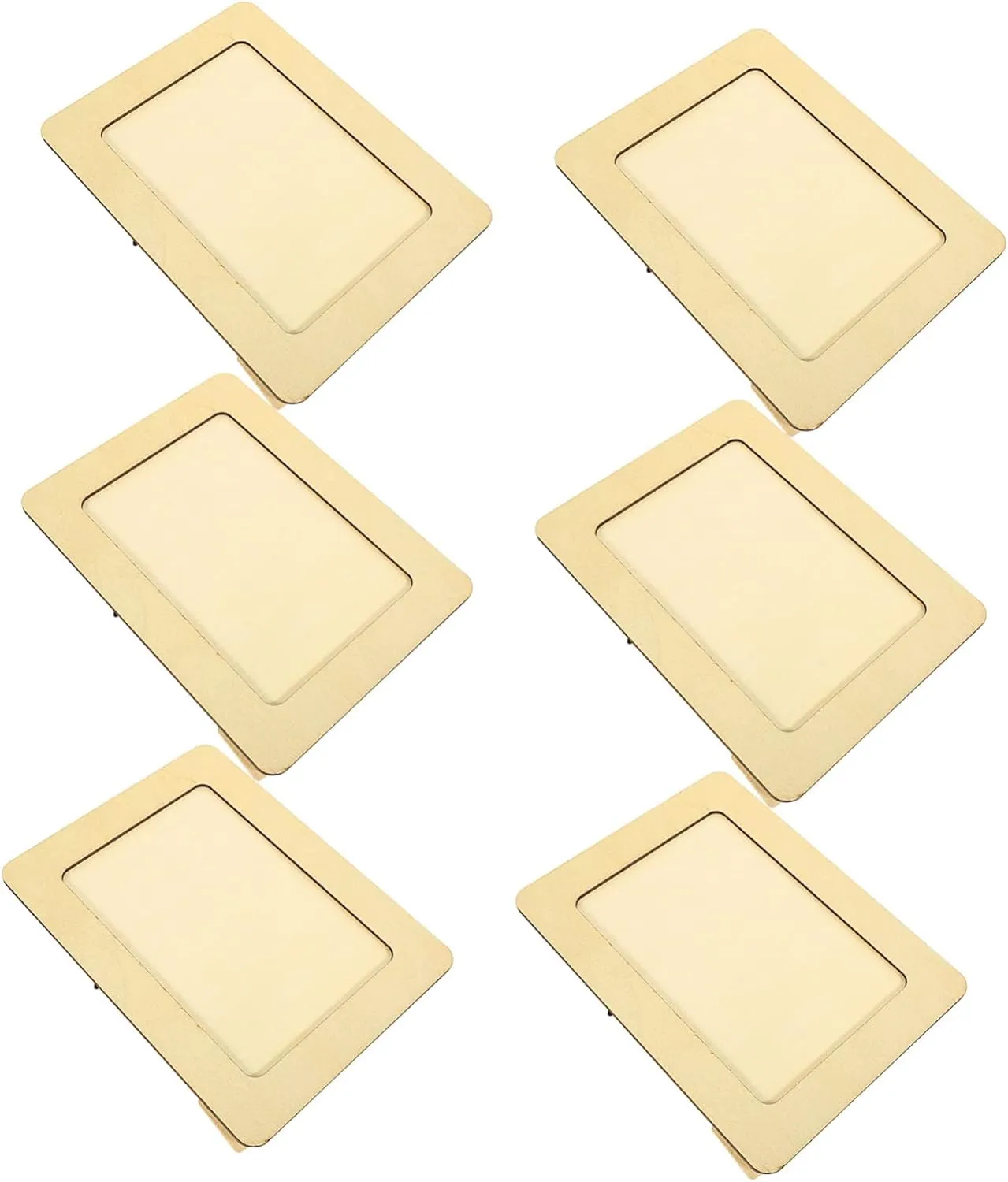 6pcs Handmade specimen rendition malleable nationalism Picture Frame Kit Educational Wooden Photo Diy Clay Molds 