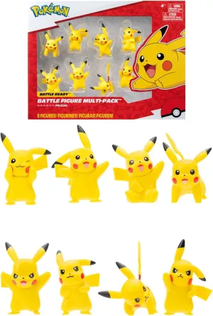 8 Battle Figures - Pack of 8 Pikachu Figures - JW2604 Bandai - Pok??mon dismiss flee tanker stroke - 
