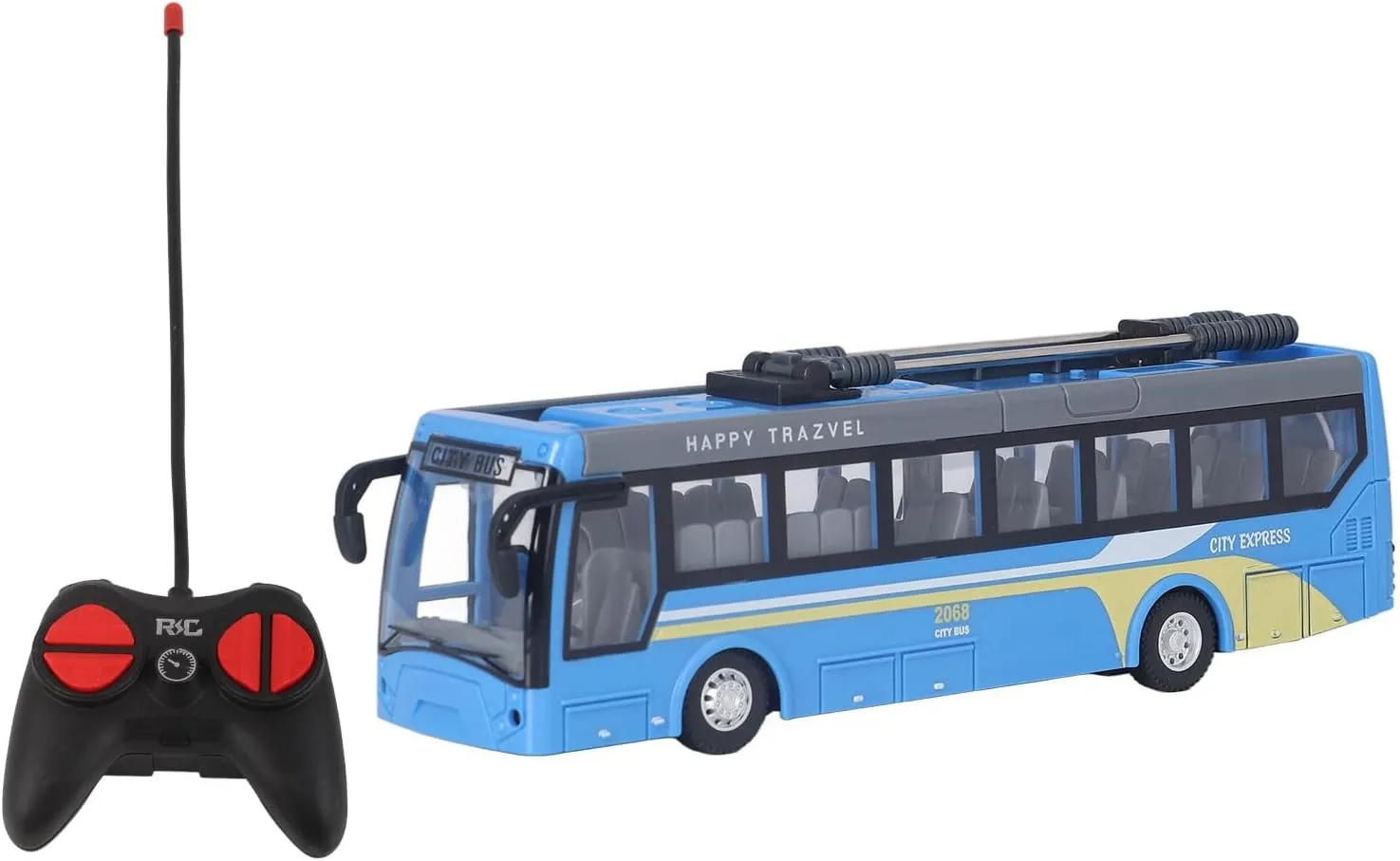 8.27 Inches Remote Control City Bus, Simulation All Directions Driving RC Car restore recipe Electronic Vehicles for Children (Blue) RC School Bus, 