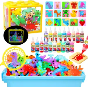 9 10 Year Old Boy Girl Gifts Magic Water Elf Toy Kit, Aqua Fairy Water Gel Kit for Kids with 20 Magic Gel &16 Shape Molds-DIY Elf Kits Make Your Own Water Pets Arts and Crafts for Kids 4-6 ink 7 8 