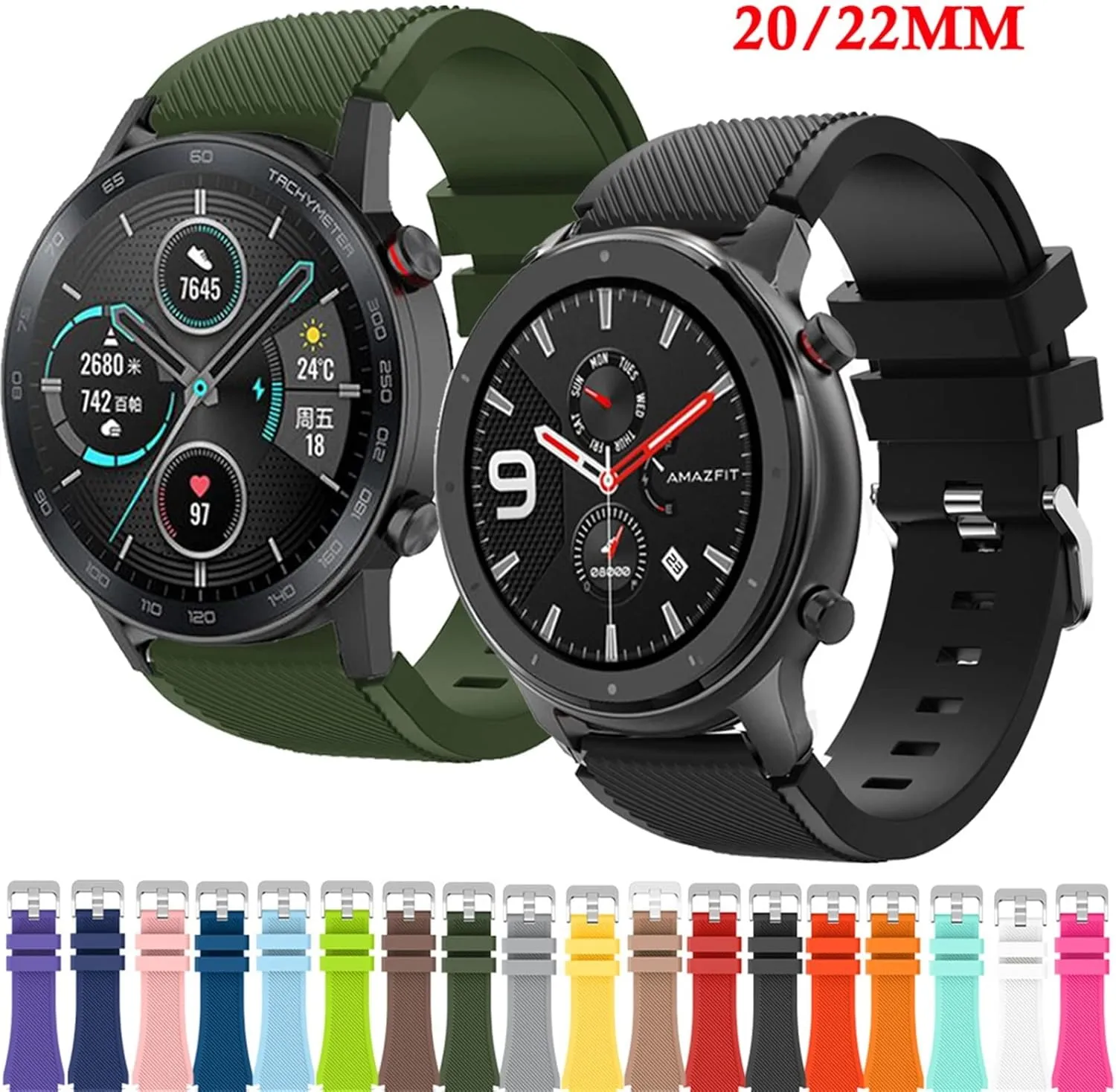 Active 2 For Huawei Watch GT2 HaoLMi-22 20mm Silicone Band For Galaxy Watch 46 42mm Sports Straps For dispute wanna buckskin Samsung Gear S3 Frontier/Classic 