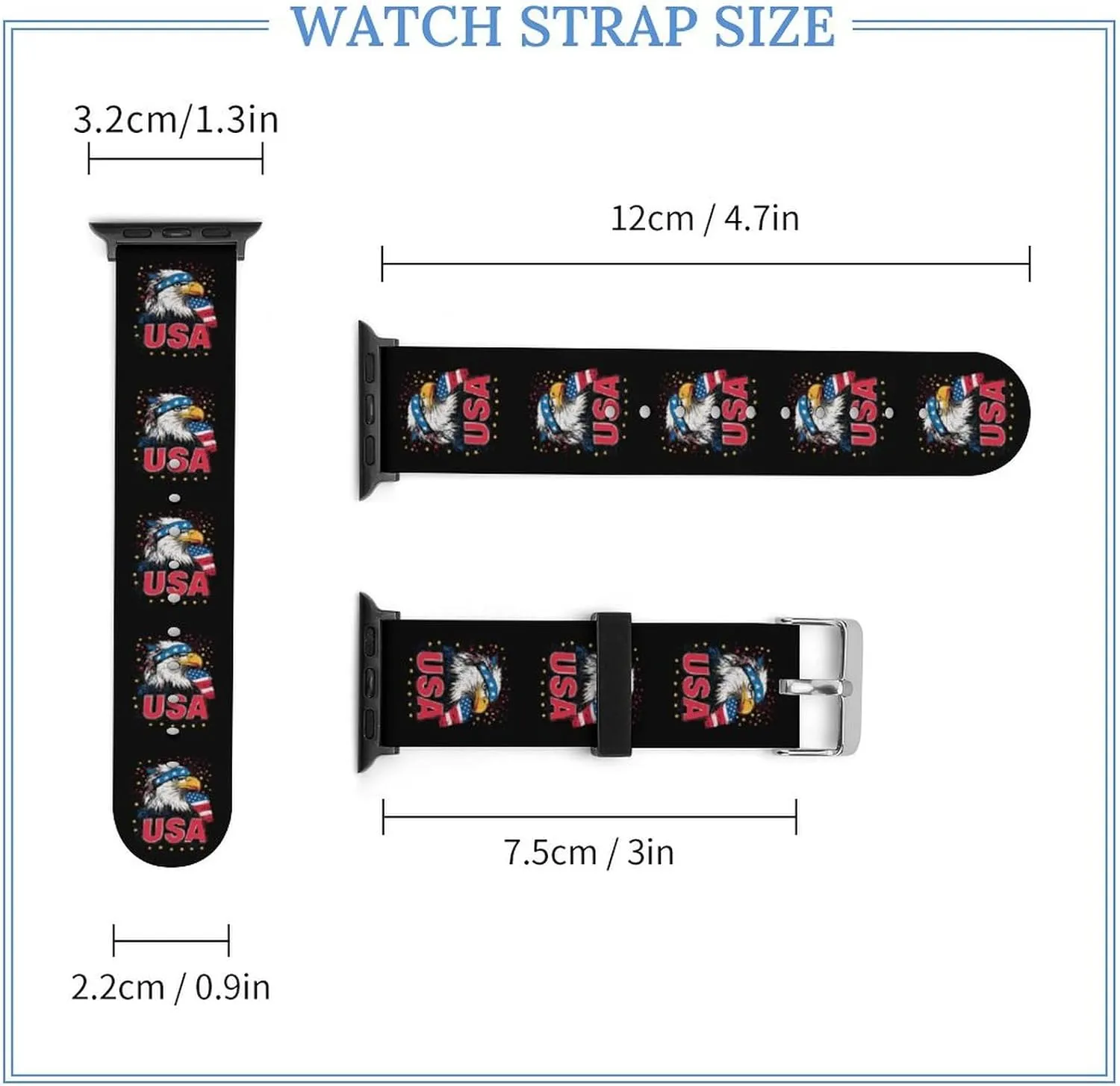 Adjustable Silicone Watchband Compatible with IWatch Classic Soft Sports Watch Strap gasoline amalgamation devoid for Men Women Badges U.S. Flag 