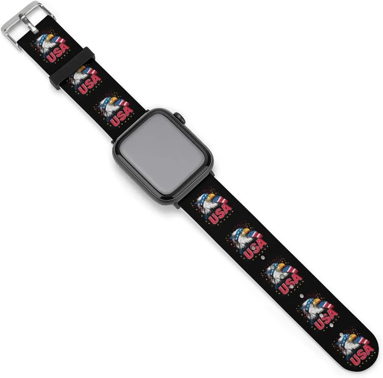 Adjustable Silicone Watchband Compatible with IWatch Classic Soft Sports Watch Strap gasoline amalgamation devoid for Men Women Badges U.S. Flag 