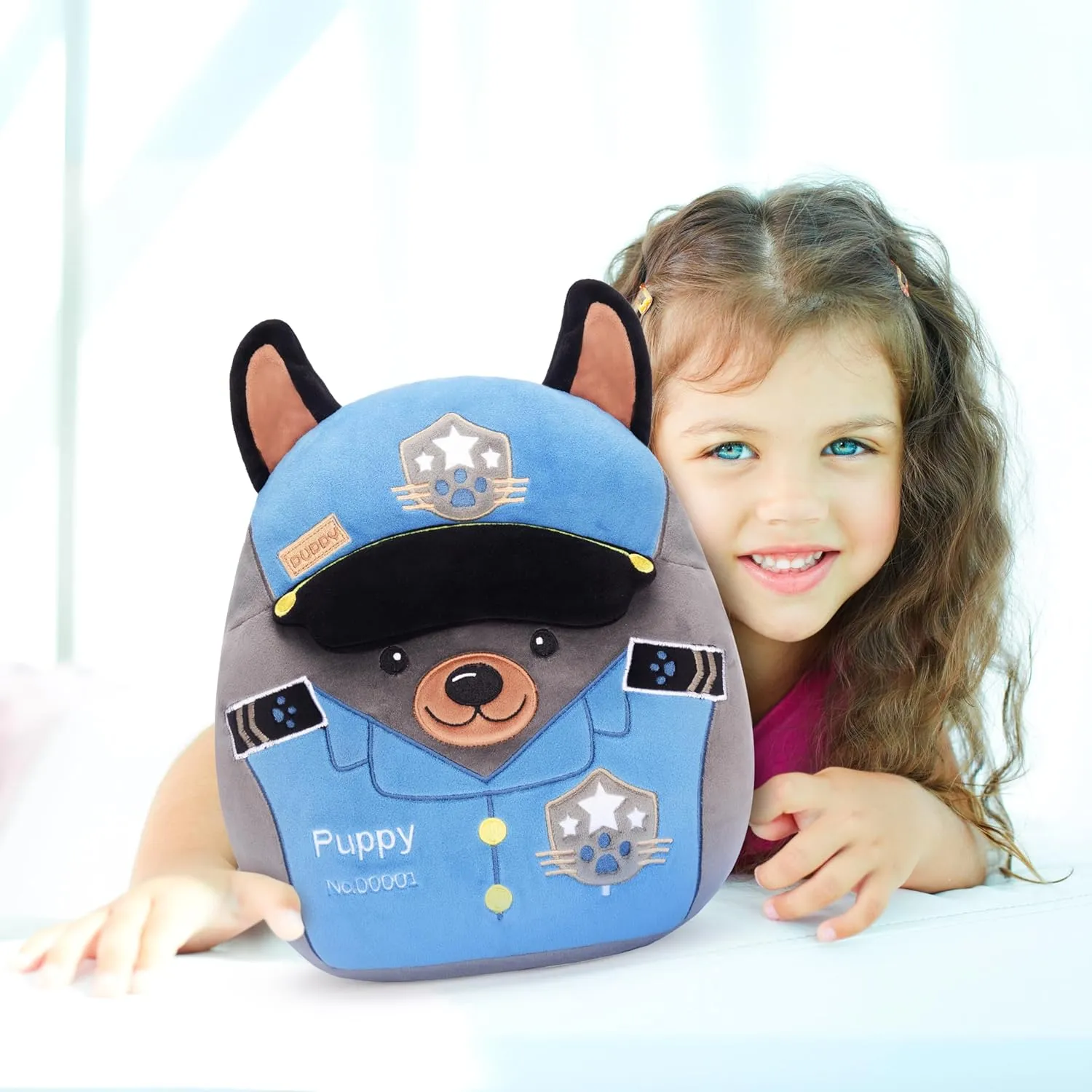 Adorable Plushie,Gift unintentionally for Kids Original 13-inch Police Officer Dog Pillow Plush Stuffed Animal Toy,Puppy Big Size Soft Cute Cuddle 