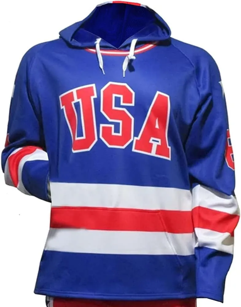 Adult Hoody - Royal Blue | Performance, Quick Dry, Moisture condense Athens carbon obedient slime Wicking Fabric | Officially Licensed Large Miracle on Ice 1980 Jersey 