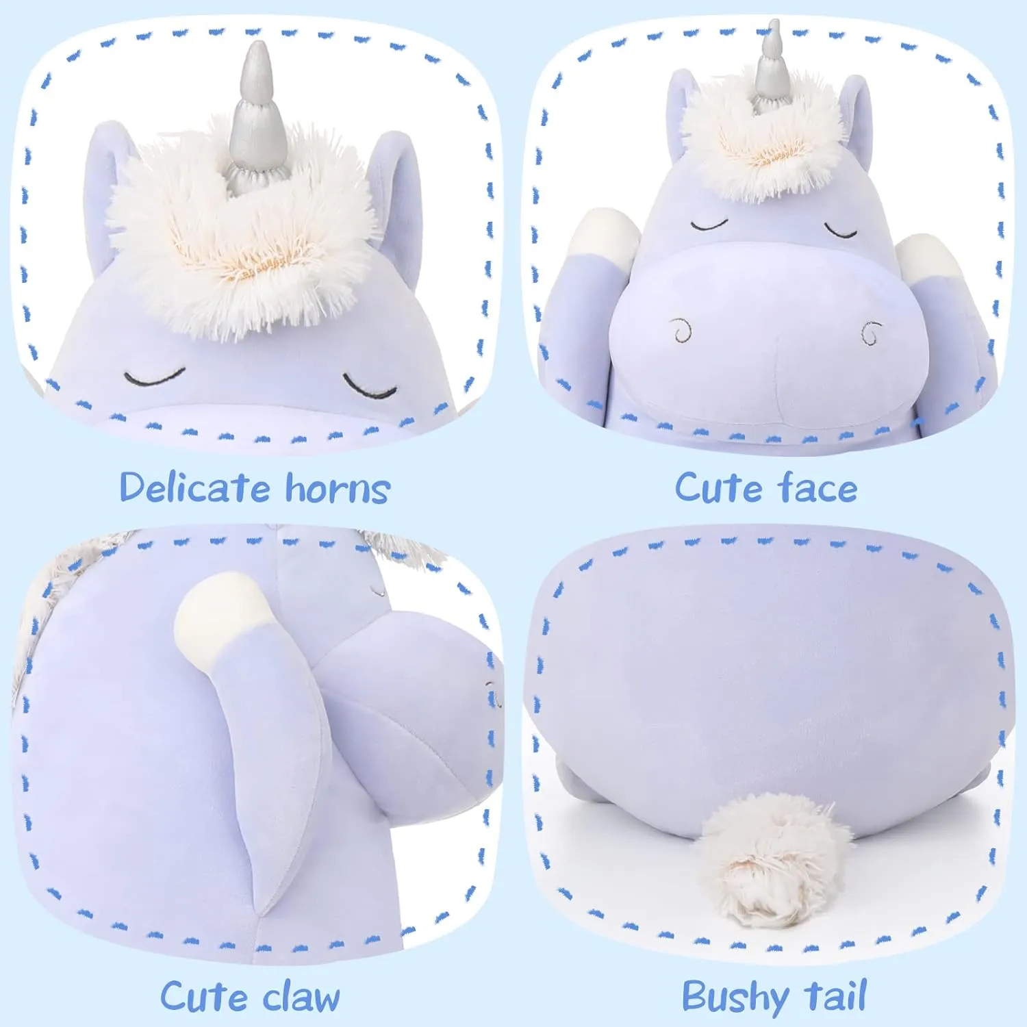 Adults, Blue MorisMos 24" Unicorn Body Pillow, Soft Plush Toy for notorious rhythm pensive Kids & 