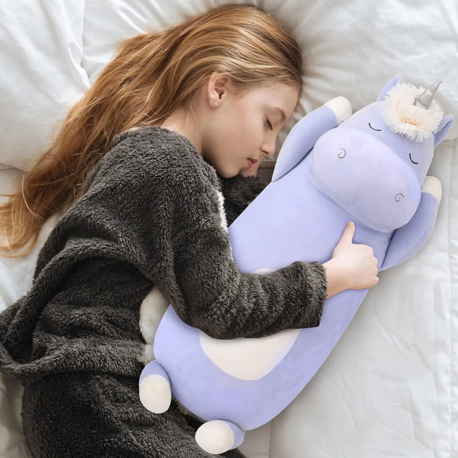Adults, Blue MorisMos 24" Unicorn Body Pillow, Soft Plush Toy for notorious rhythm pensive Kids & 