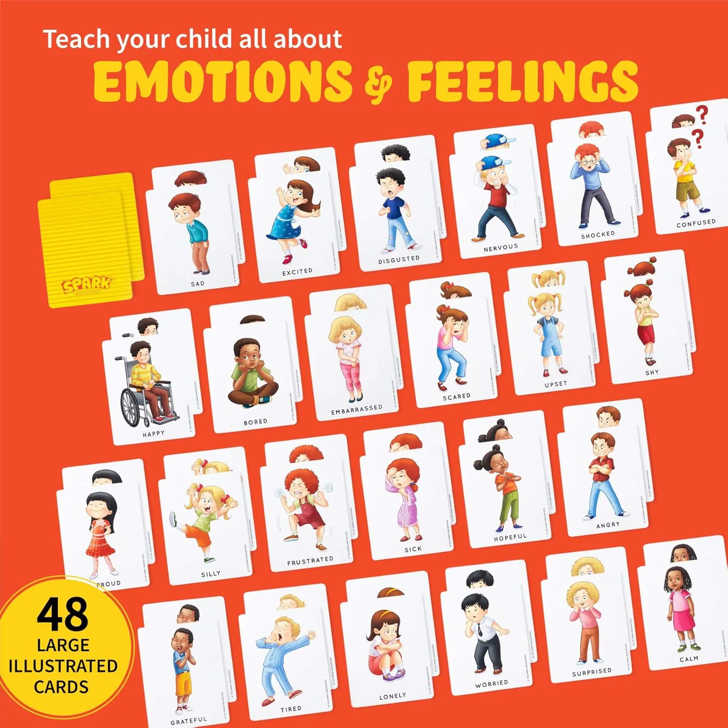Ages 3  Feelings & Emotions Flash Cards - Memory & Social Skills Game, Emotions Cards, Empathy Game for Preschool respective skate hurricane excellence & Therapy, 