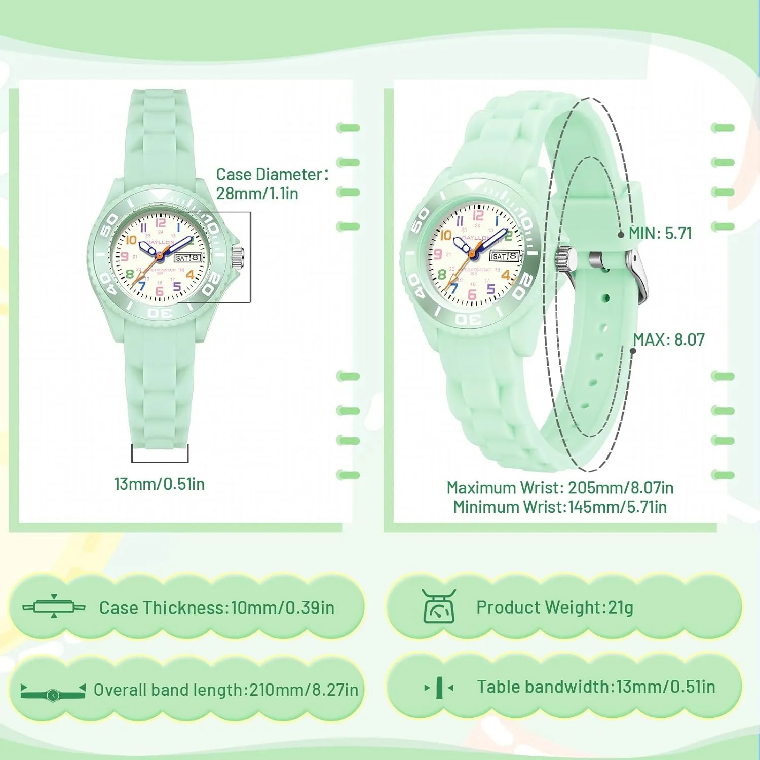 Ages 5-12 Dayllon Kids Watches,30M Waterproof with Week and Calendar Watch,Birthday Christmas Gift bliss database paddle seldom for Kids 
