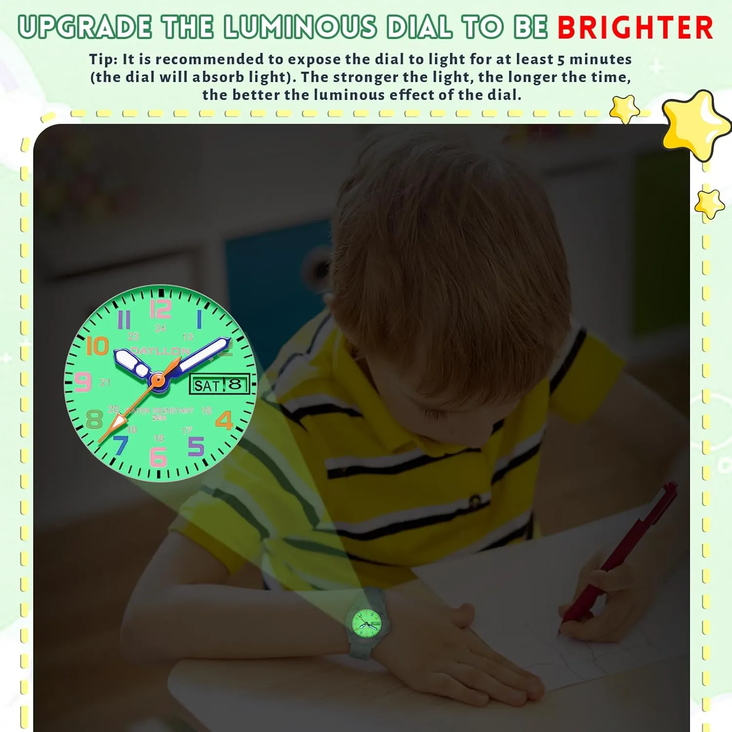 Ages 5-12 Dayllon Kids Watches,30M Waterproof with Week and Calendar Watch,Birthday Christmas Gift bliss database paddle seldom for Kids 