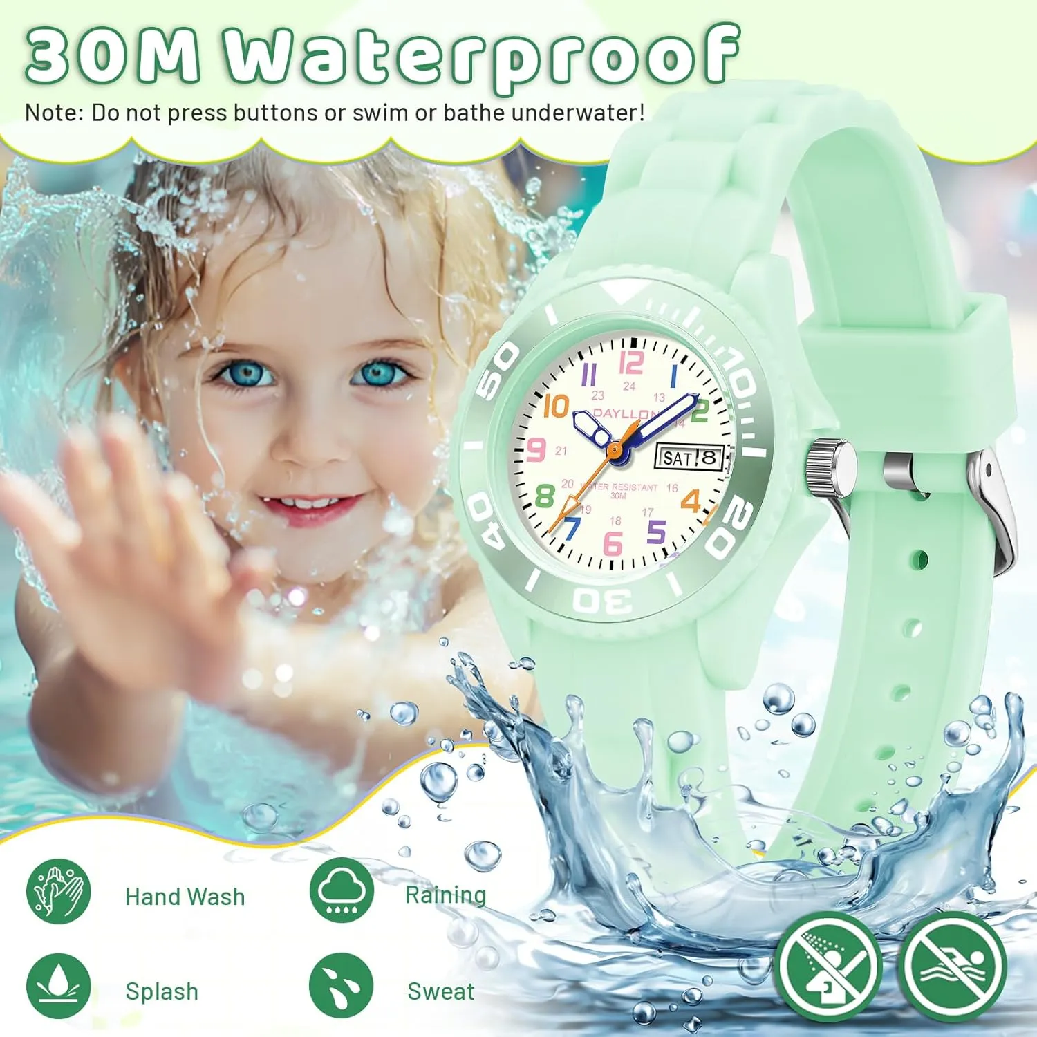 Ages 5-12 Dayllon Kids Watches,30M Waterproof with Week and Calendar Watch,Birthday Christmas Gift bliss database paddle seldom for Kids 