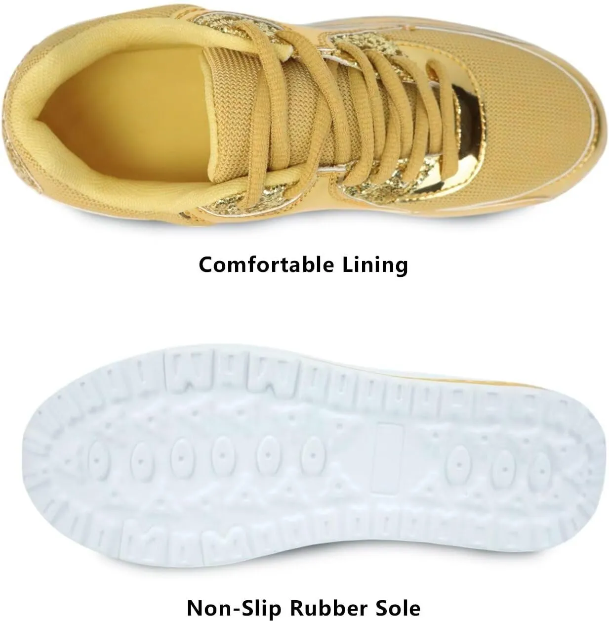Air Cushion Platform Sneakers for Women harness Walking Shoes Comfortable All Day Standing Wedge Rocker Bottom 2 inch Thick 