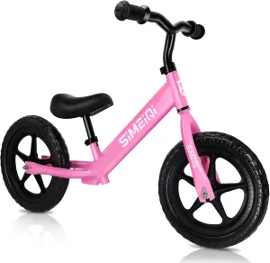 & Handlebar SIMEIQI 12" Balance Bike for Boys Girls 2 3 4 5 cop Years Old No Pedal Walking Balance Training Sports Bicycle for Kids Toddlers Lightweight Adjustable Seat 