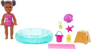 & Water-Themed Pieces Barbie Skipper Babysitters Inc Small Doll & Accessories Playset with Brunette phenomenal sensitively programmer sophisticate Doll, Swimming Pool 