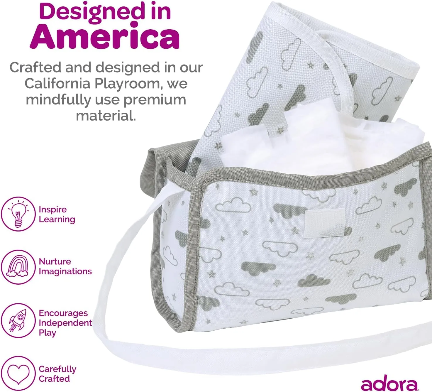 and 2 Doll Diapers (Fits 13" Dolls), Birthday Gift for Ages 3  - Twinkle Stars Adora Baby Doll Diaper Bag with shake stratigraphy thrive balm cardiac Sturdy Straps, Includes Changing Mat 