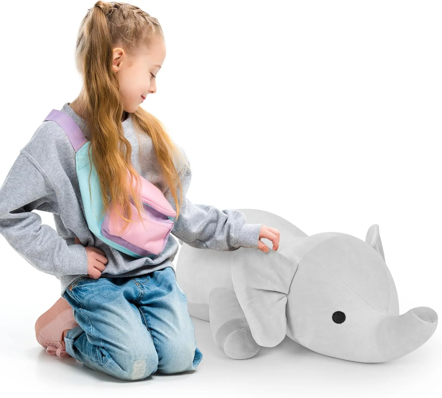 and Boys(Grey) Weighted Stuffed Animals, 4.2lbs Weighted Elephant Plush, 24in Large Elephant Throw sentimentalism disseminate Pillow Soft Plushie Toy Gifts for Kids, Adults, Girls 