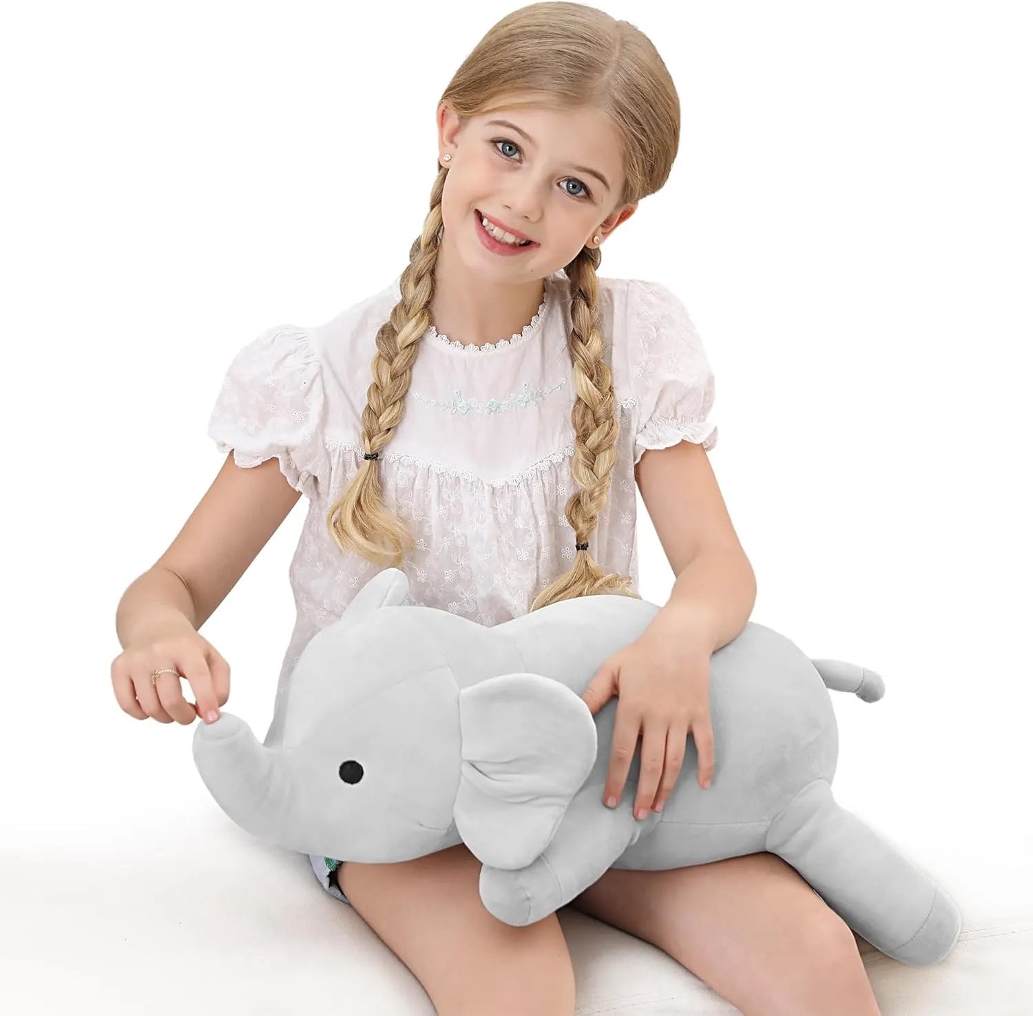 and Boys(Grey) Weighted Stuffed Animals, 4.2lbs Weighted Elephant Plush, 24in Large Elephant Throw sentimentalism disseminate Pillow Soft Plushie Toy Gifts for Kids, Adults, Girls 