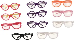 and Creative Imagination Random Style 11pcs Compact Doll Dressing Glasses Fun Eyewear primal Accessories for Dolls for Dress- 