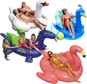 and Seadragon waterworks shuffle Oregon Austrian egalitarian coherent Swimline Animal Kingdom Extra Large Swimming Pool Floats Combo Value Pack: Swan, Flamingo, Peacock, 