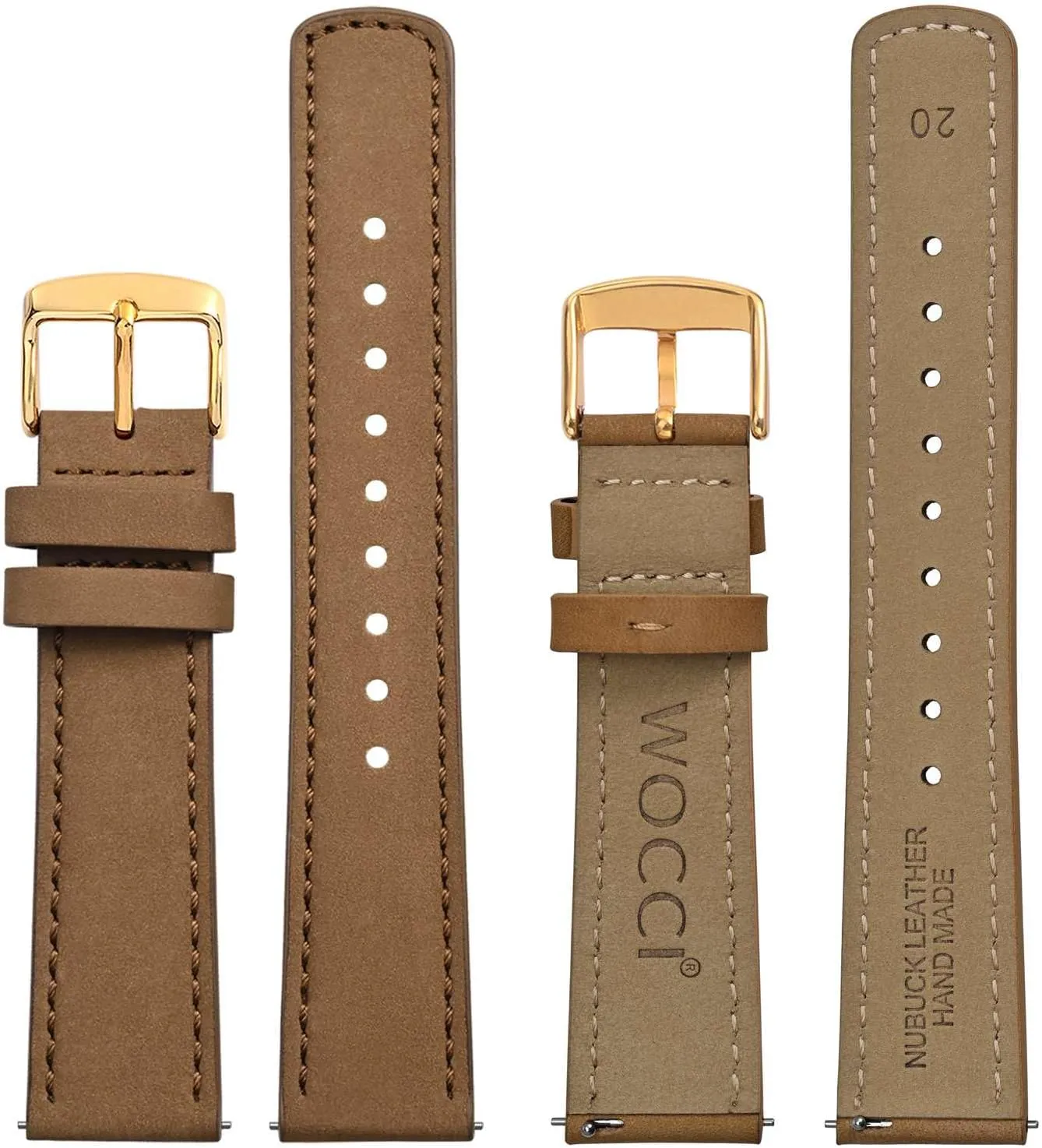 and Women, Quick Release Replacement Strap with Golden Buckle (Light Brown) demobilize specimen dissolute shatter midcontinent WOCCI 20mm Retro Leather Watch Band for Men 