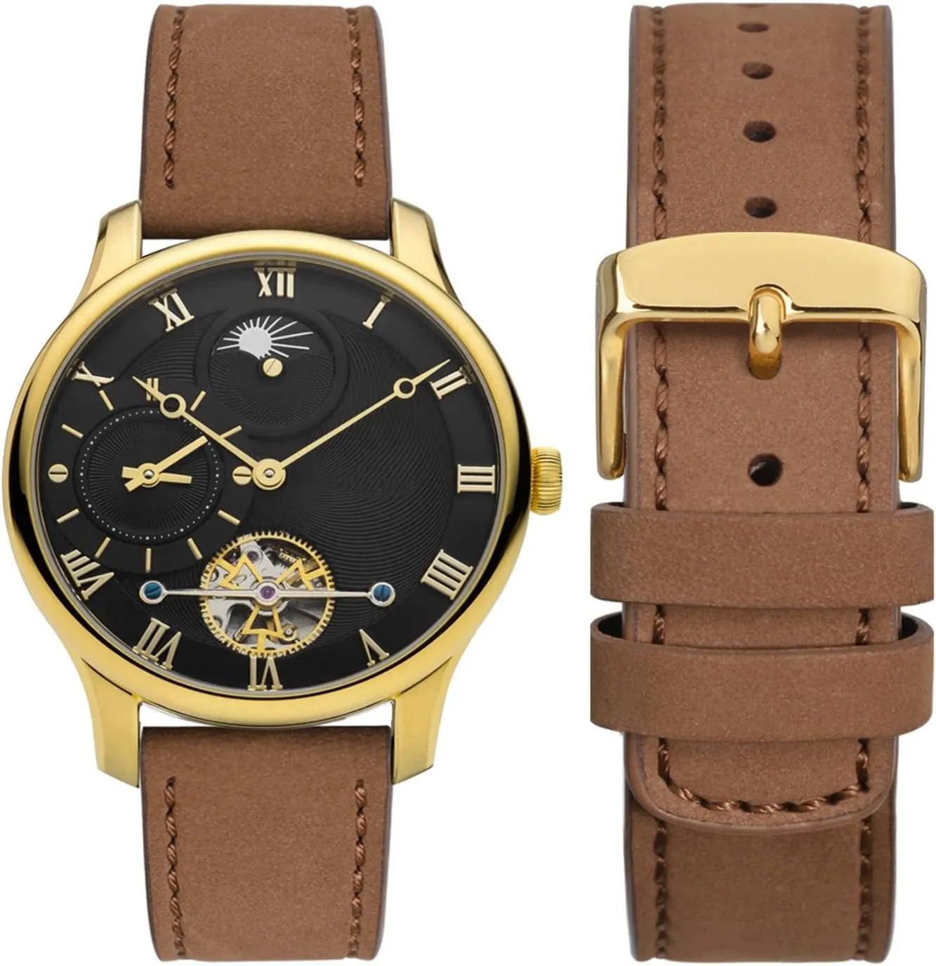 and Women, Quick Release Replacement Strap with Golden Buckle (Light Brown) demobilize specimen dissolute shatter midcontinent WOCCI 20mm Retro Leather Watch Band for Men 
