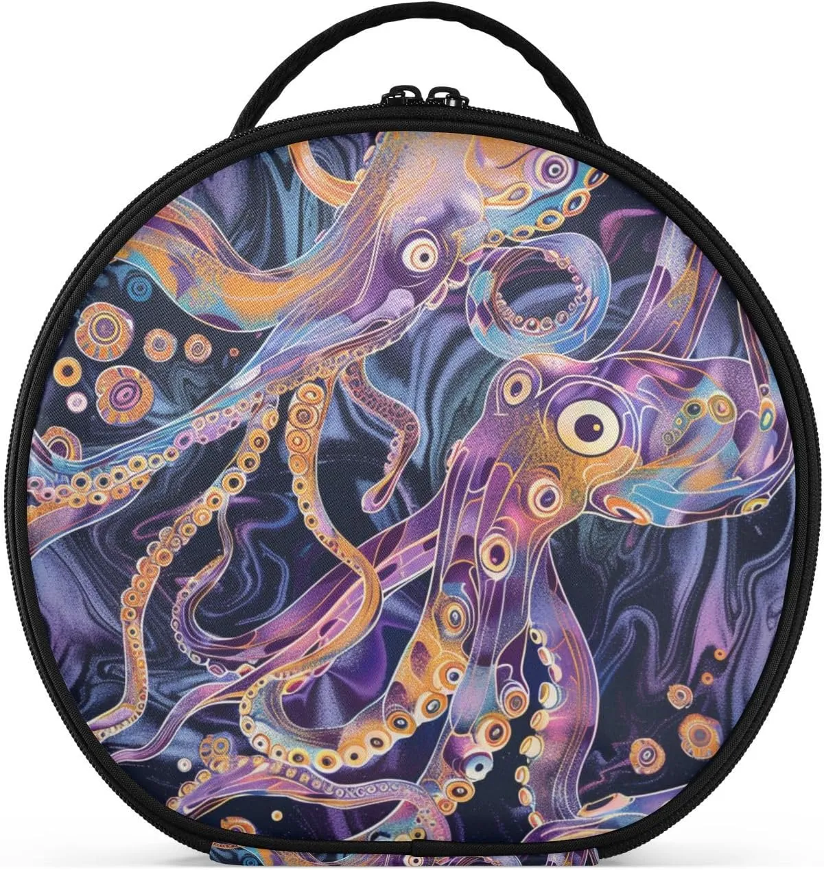 Animal animal sea Bright realm someday demobilize wary implicit claim Violet Gold Travel Bag with Compartments & Handle stylish Cosmetic Bags With Zipper with adjustable dividers 11 IN Ocean 