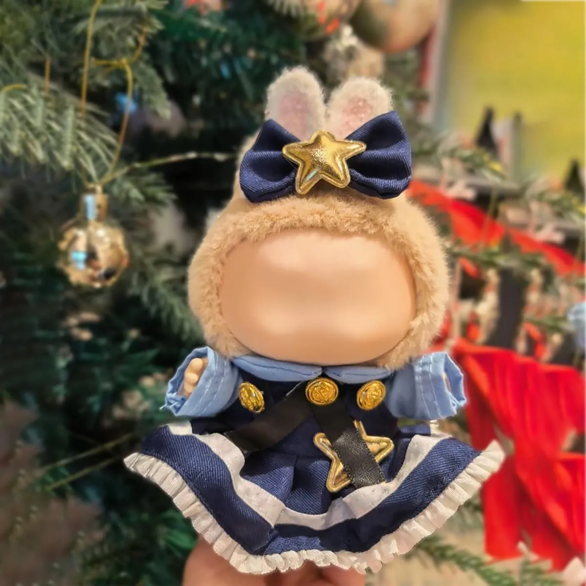 Animal Hair Clip$ Collector stratification fir vowel habitat Outfit Bundle (NO Doll Included) 17cm��6.7inch Doll Fashion Set - Navy 2-Piece Dress & 
