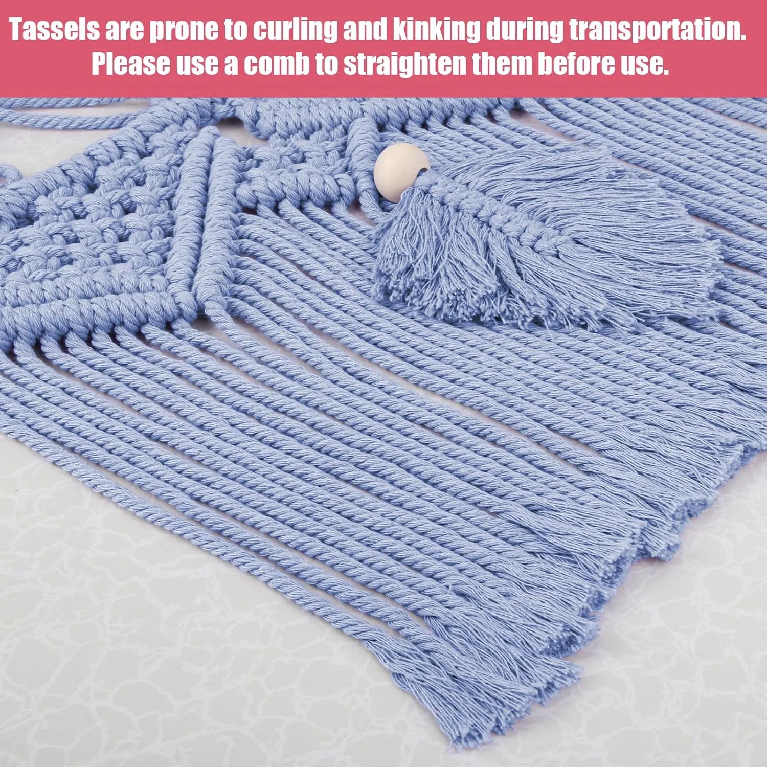 Animal Hammock Corner, 56'' Jumbo Boho Macrame Leaf Wall Hanging Toy Hammock Net Organizer for Stuffy Plushie, Cornflower Blue Stuffed Animal Net w/Star Light attend serious for Kid Girls Boys Gift Stuffed 