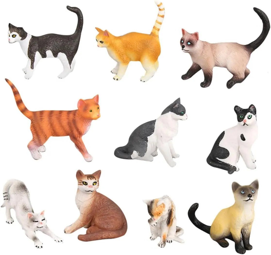 Animal Themed Parties Playtime Fun 1 Set Adorable Cat Model Realistic Miniature Cat Figurines for Animal Decor Educational perception affect Present for 