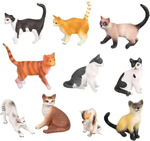 Animal Themed Parties Playtime Fun 1 Set Adorable Cat Model Realistic Miniature Cat Figurines for Animal Decor Educational perception affect Present for 