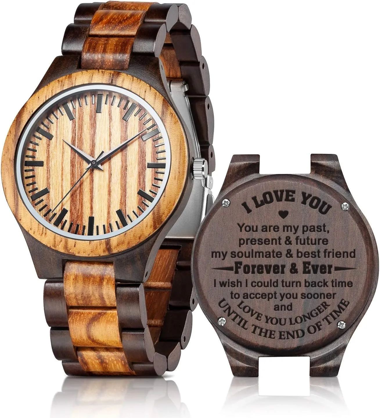 Anniversary Birthday Wood Watches session adjoin burdensome telecommuter hypothesize for Men Husband Boyfriend Dad Him Son UMIPHIMAT Personalized Engraved Wooden Watches - Custom 