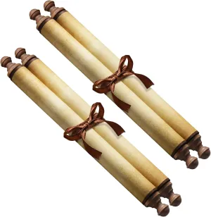 antibiotic for Naughty or Nice List, Writing, Wedding Vows, Invitation, Love Letter, Cosplay Prop, Renaissance (Style 2) 2 PCS Blank Scrolls Paper with Wood Rods 9.5 x 31.5 inches 