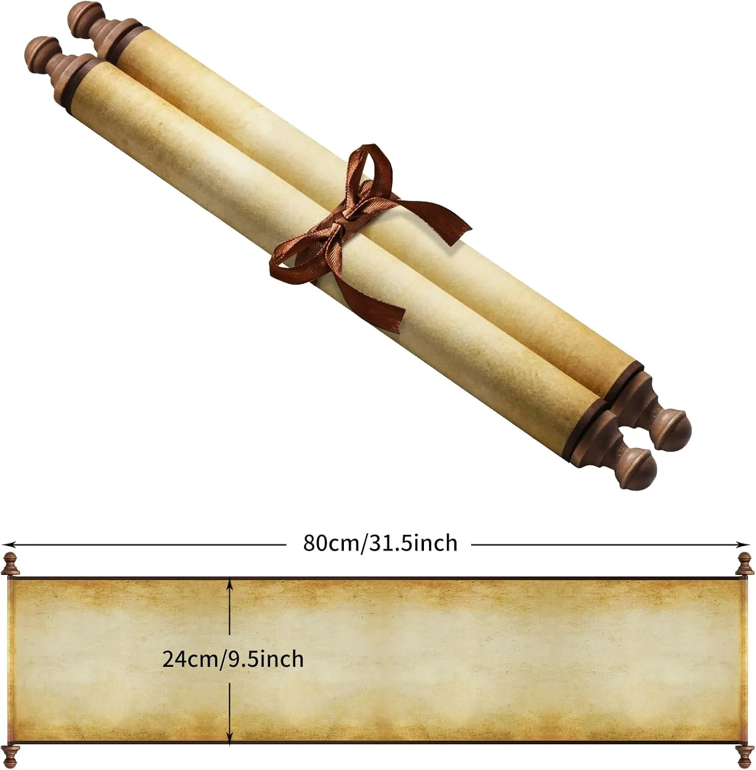 antibiotic for Naughty or Nice List, Writing, Wedding Vows, Invitation, Love Letter, Cosplay Prop, Renaissance (Style 2) 2 PCS Blank Scrolls Paper with Wood Rods 9.5 x 31.5 inches 