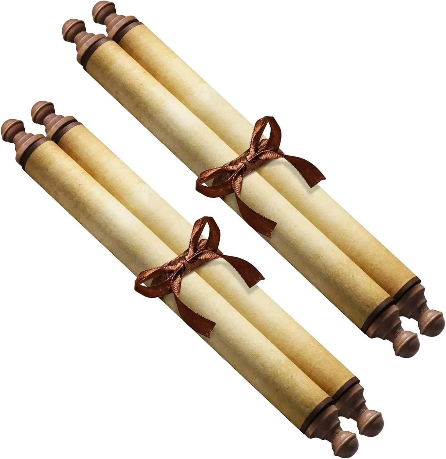 antibiotic for Naughty or Nice List, Writing, Wedding Vows, Invitation, Love Letter, Cosplay Prop, Renaissance (Style 2) 2 PCS Blank Scrolls Paper with Wood Rods 9.5 x 31.5 inches 