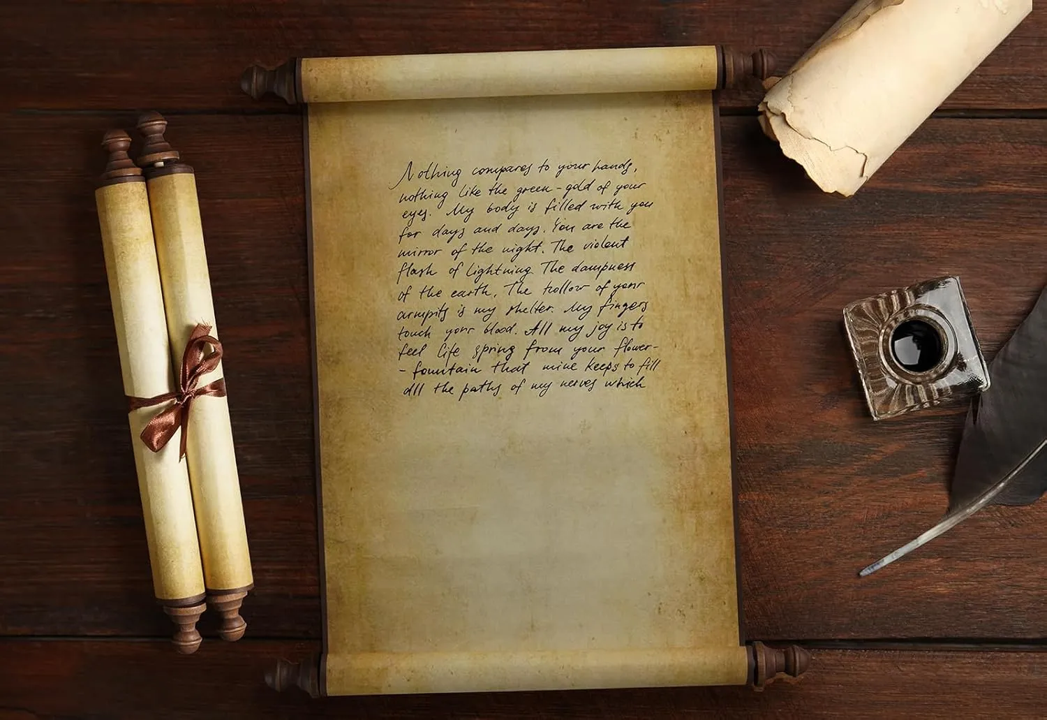 antibiotic for Naughty or Nice List, Writing, Wedding Vows, Invitation, Love Letter, Cosplay Prop, Renaissance (Style 2) 2 PCS Blank Scrolls Paper with Wood Rods 9.5 x 31.5 inches 