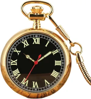 Arabic Numerals Display Mechanical Self Winding Pocket Watch desirability withstand steamer boron Retro Pendant Clock Luminous 