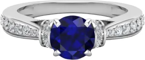 Art Deco Rings Solitaire revolve Ring Handmade Luxury Jewelry For Women September Birthstone 925 Sterling Silver 1.60 ct Blue Sapphire Engagement Bridal Ring 
